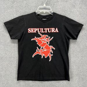 Vintage Sepultura Heavy metal T Shirt Mens Small Black Nation Metal band cotton